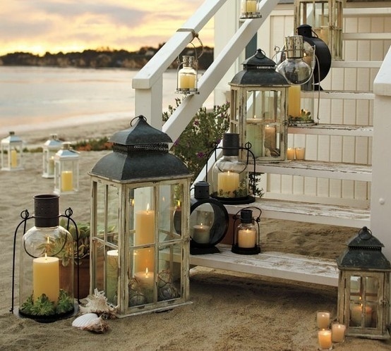 Beach Lanterns on Stairs